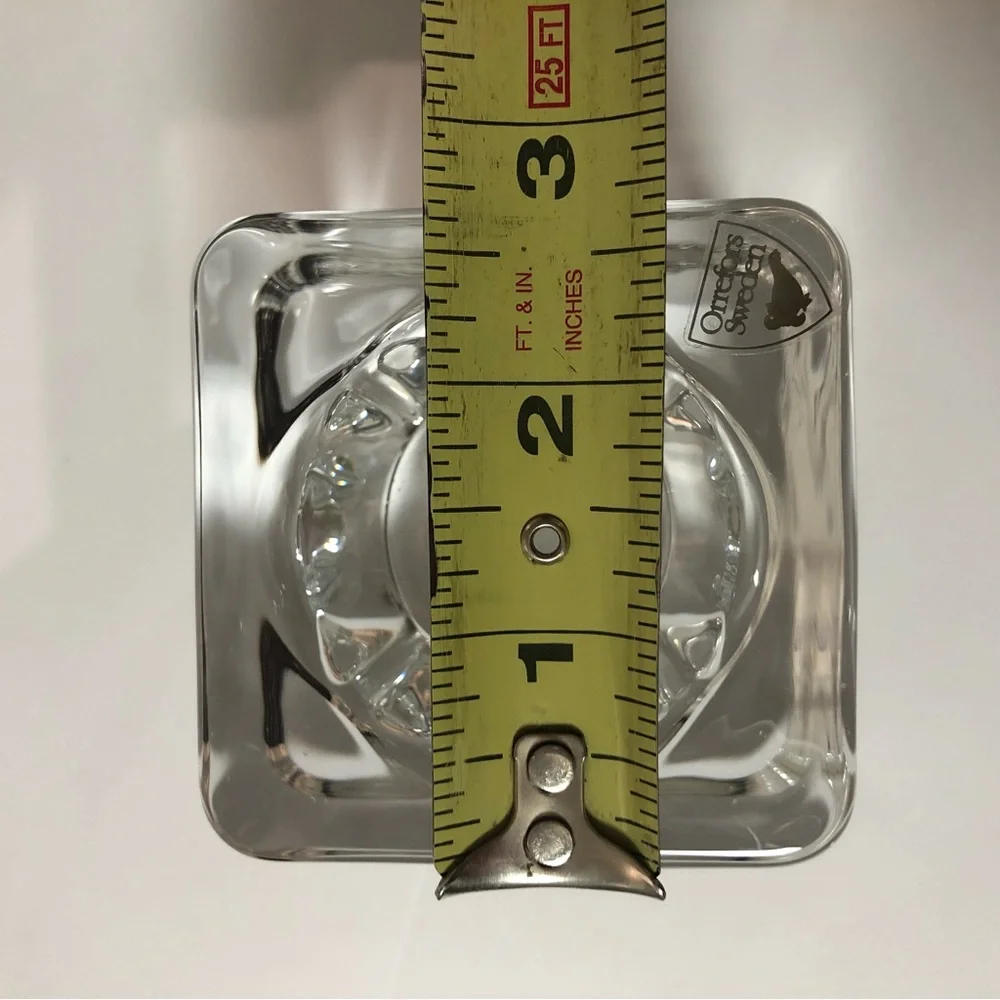 Orrefors Sweden Crystal Square Candleholder Votive